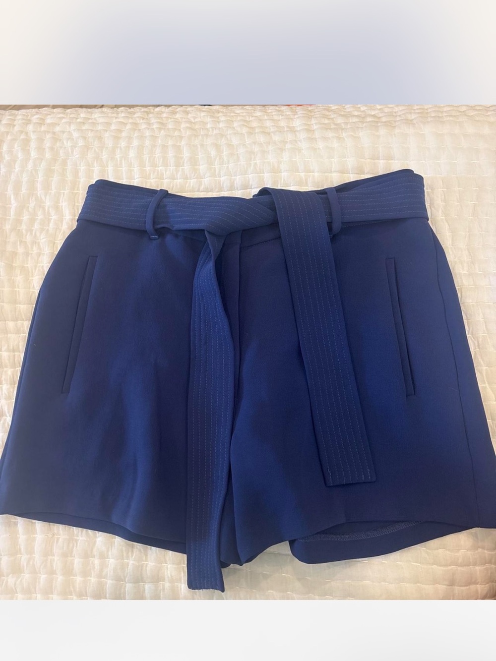1. State Navy Belted Women’s Shorts